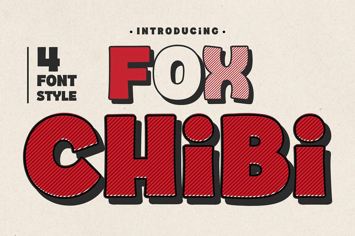 Fox Chibi: 4 Font Styles, a Handwritten Font by Fox7 By Rattana (Photo 1 of 13)