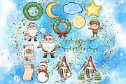 Ho-Ho-Ho christmas clipart set, a Decorative Illustration by JuliaStarArt-FantasyHome (Thumbnail 4 of 10)