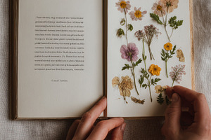 Woman and flowers notebook, a Person Photo by Virgo Studio