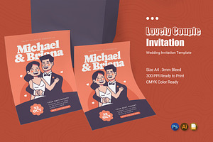 Lovely Couple Wedding Invitation, an Invitation Template by Esensifiksi.studio