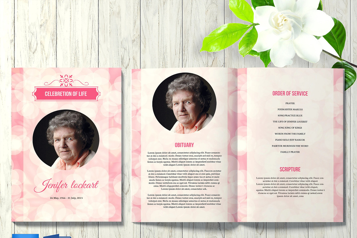 Funeral Program Template, a Brochure Template by retrographix (Photo 2 of 5)