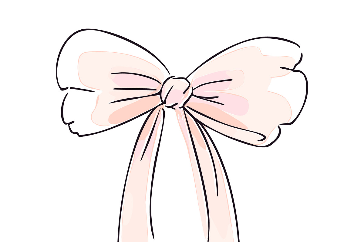 Blush Pink Ribbon Bow Illustration, an Object Illustration by Maj Graphics (Photo 2 of 3)