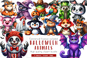 Funny Halloween Animal Clipart, an Illustration by CreationArt (Thumbnail 1 of 5)