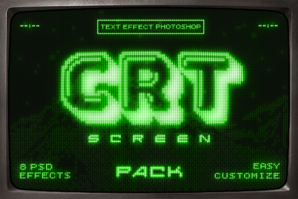CRT Screen Pack Text Effect, a Layer Style Add-On by Sixtysix Labs (Photo 1 of 9)