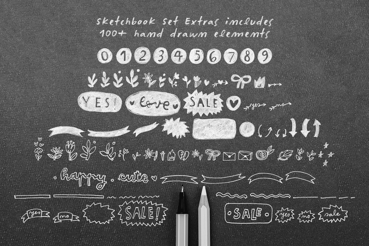 Sketchbook Set Font Collection, a Handwritten Font by Ana's Fonts (Photo 4 of 10)