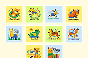 Cute Safari Animal Stickers, an Emoji Icon by Vectors Market (Thumbnail 9 of 9)