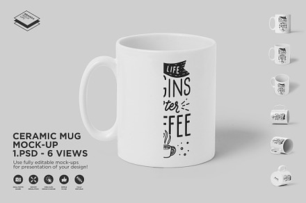 Ceramic Mug Mock-up, a Cups & Container Mockup by Branda Keeps