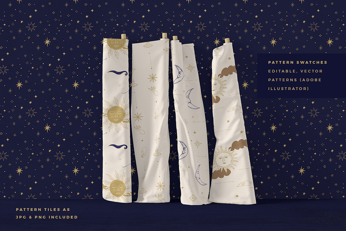 Celestial Patterns & Illustrations, a Pattern Graphic by Youandigraphics (Photo 2 of 14)