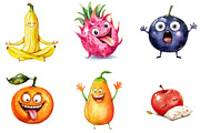 Funny Fruit Watercolor Clipart Bundl, an Illustration by DreamArtGraphic (Thumbnail 2 of 4)