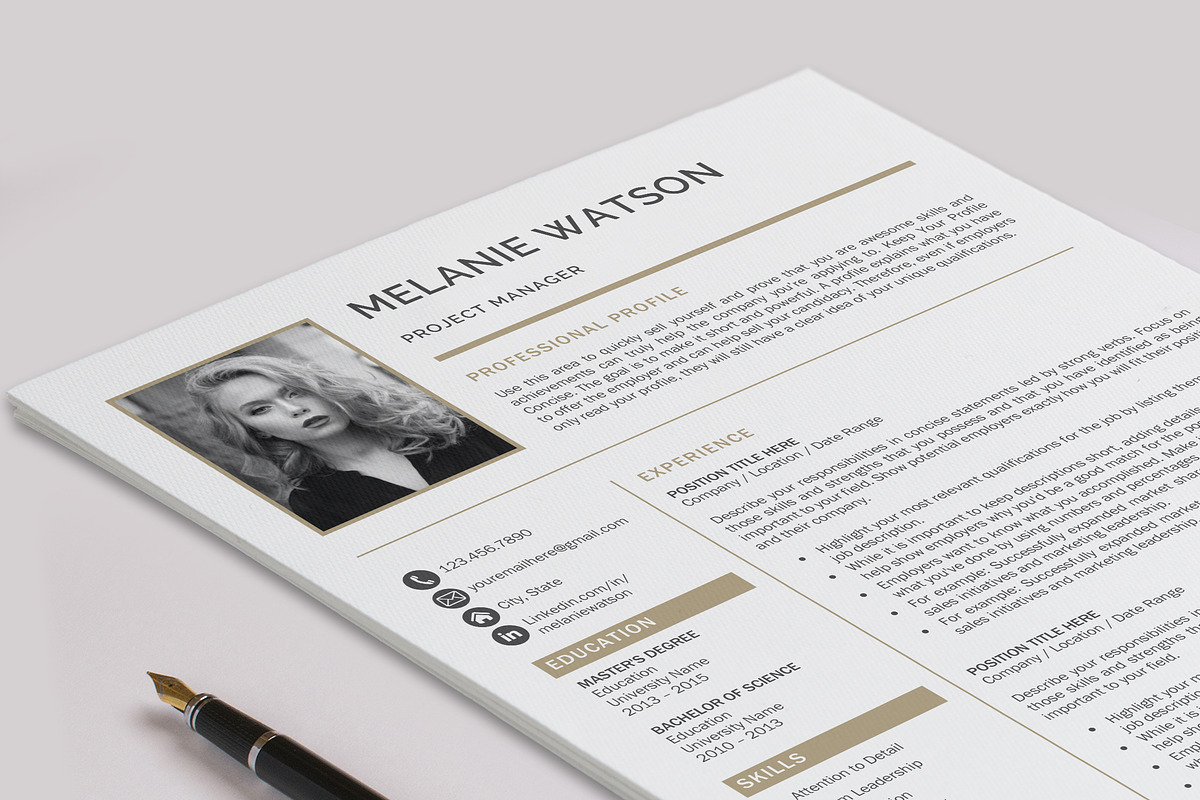 Resume Template CV + Cover Letter, a Resume Template by Klamp Studio (Photo 7 of 10)