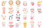 Kawaii Valentine Animal Clipart, an Illustration by Libby Wishes (Thumbnail 5 of 6)