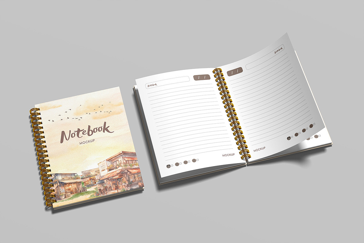 Notebook Mockup, a Books & Magazine Mockup by graphicsecond (Photo 3 of 7)