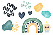 Watercolor rainbow clip art, an Illustration by Natalya_Mona_Art (Thumbnail 3 of 9)