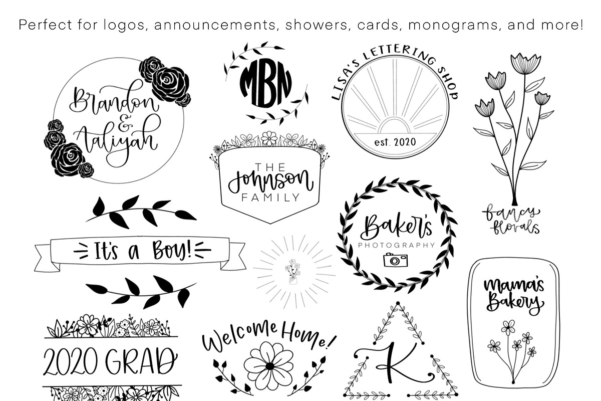 Procreate Brand Builder Stamp Set, a Brush Add-On by Blue Strawberry Studio (Photo 2 of 6)