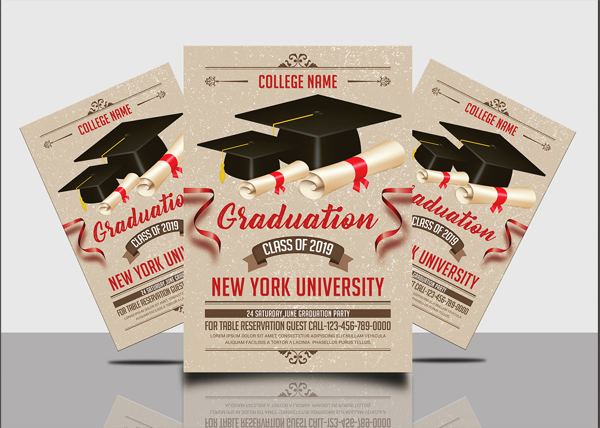 Graduation Invitation, a Card Template by AfzaalGraphics