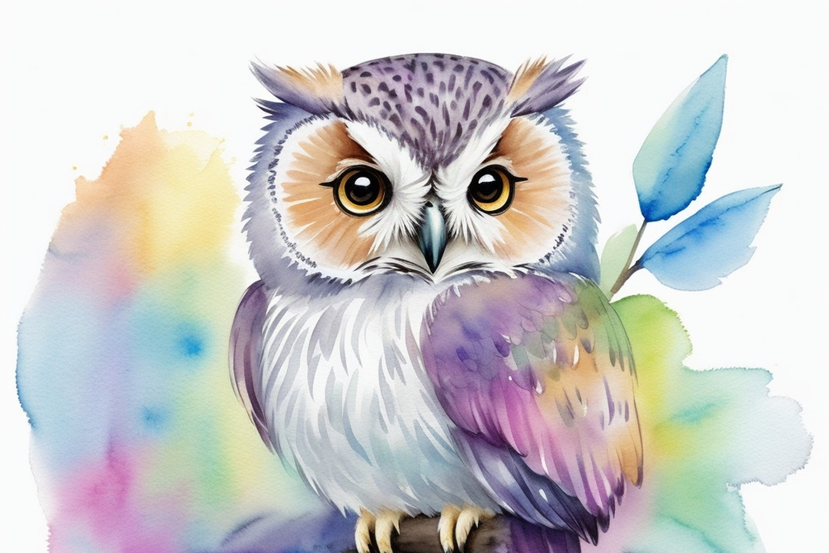 12 Watercolor baby owl clipart pack, an Animal Illustration by ZaaxPrintables (Photo 4 of 8)