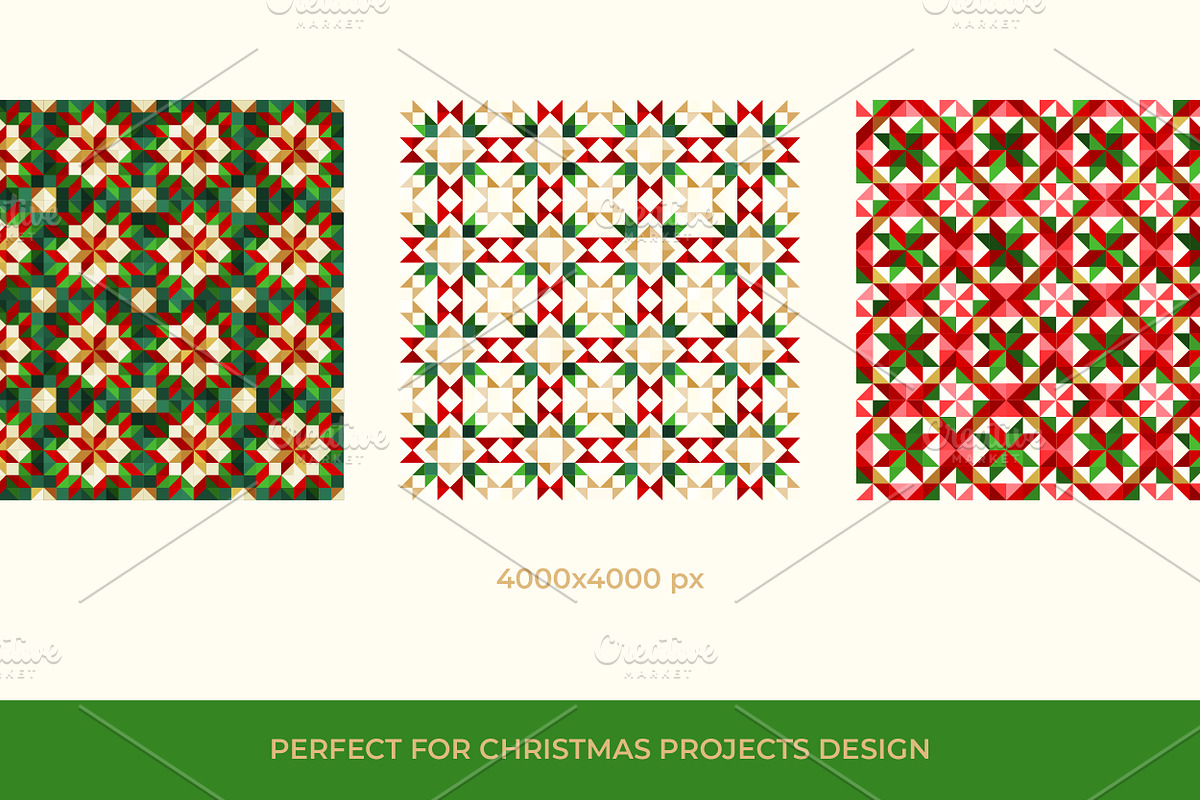 Christmas spirit 01, 3 patterns set, a Pattern Graphic by Slanapotam (Photo 2 of 3)