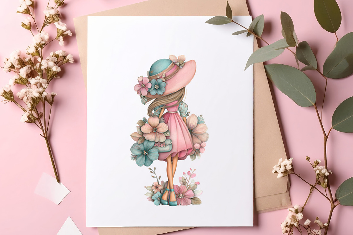Whimsical Summer Girl Png Clipart, an Illustration by SinaCreation (Photo 5 of 9)
