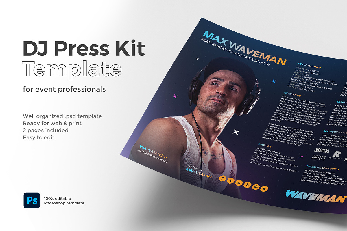 DJ Press Kit Template Creative Market