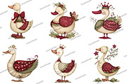 Christmas Goose Clipart, an Illustration by DreamArtGraphic (Thumbnail 2 of 5)
