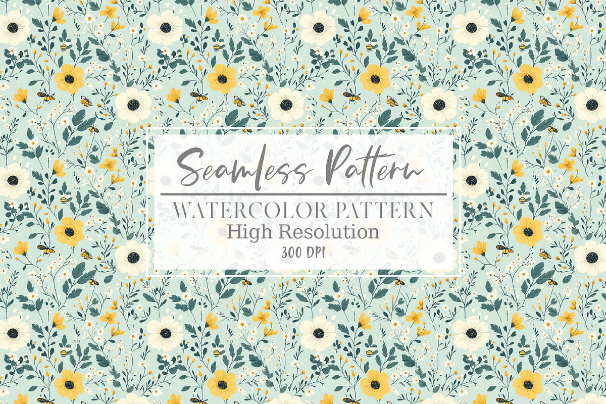 Floral Seamless Pattern, a Seasonal Illustration by Layerology (Photo 1 of 3)