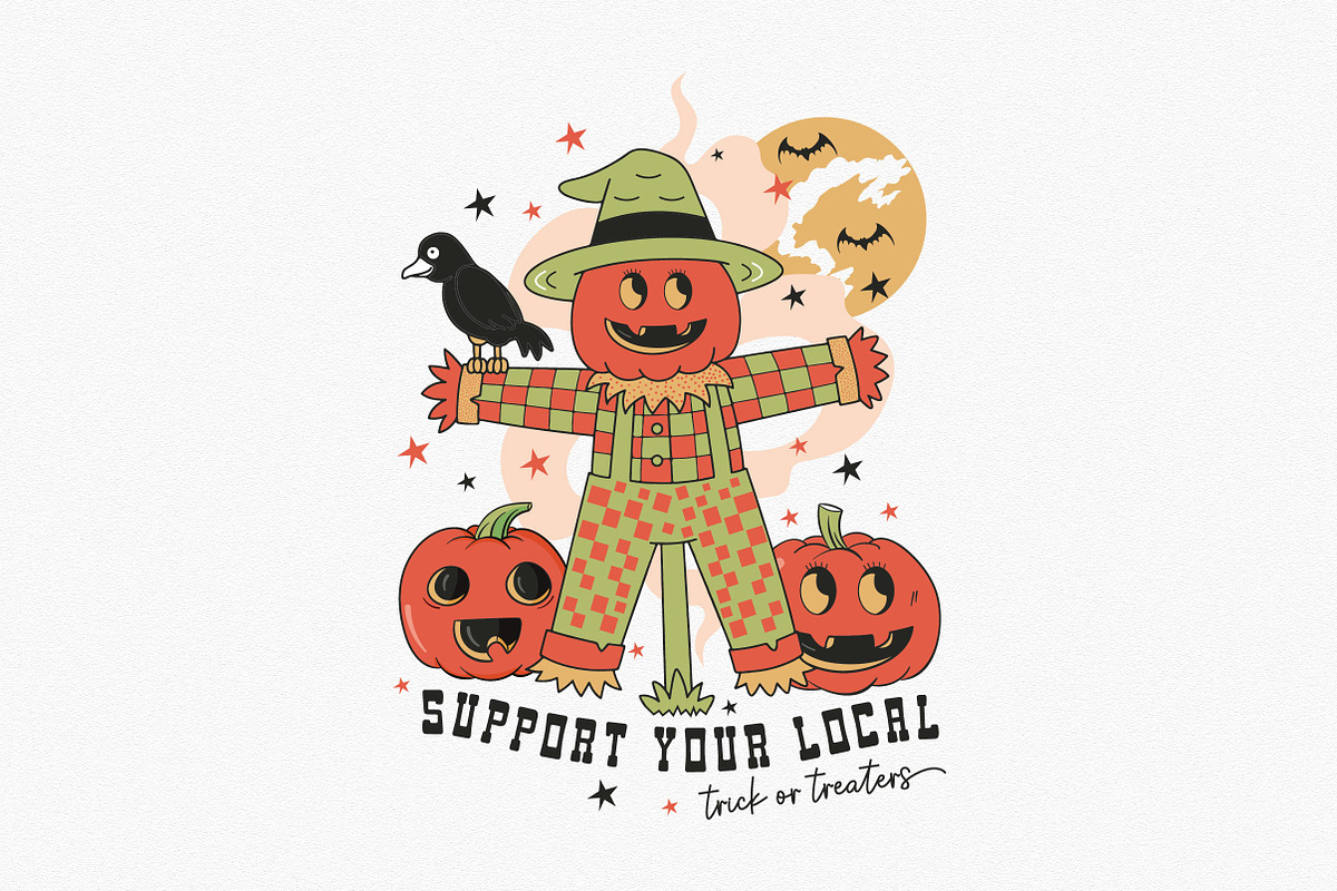 Vintage Halloween Sublimation Bundle, a Work Illustration by CreationArt (Photo 2 of 12)