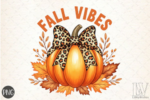 Fall Vibes Halloween Pumpkin Png, an Illustration by Libby Wishes