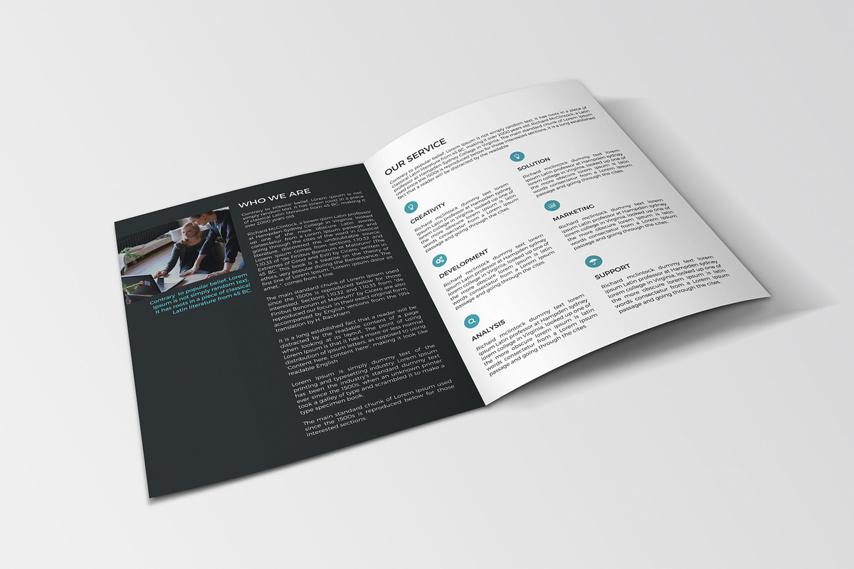 Corporate Bifold Brochure, a Brochure Template by retrographix (Photo 3 of 5)