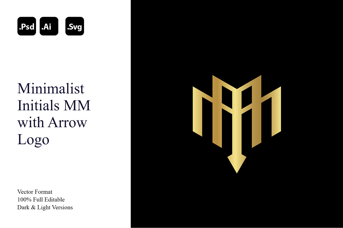 Minimalist Initials MM Arrow Logo, a Branding & Logo Template by Luxury Logos (Photo 1 of 4)