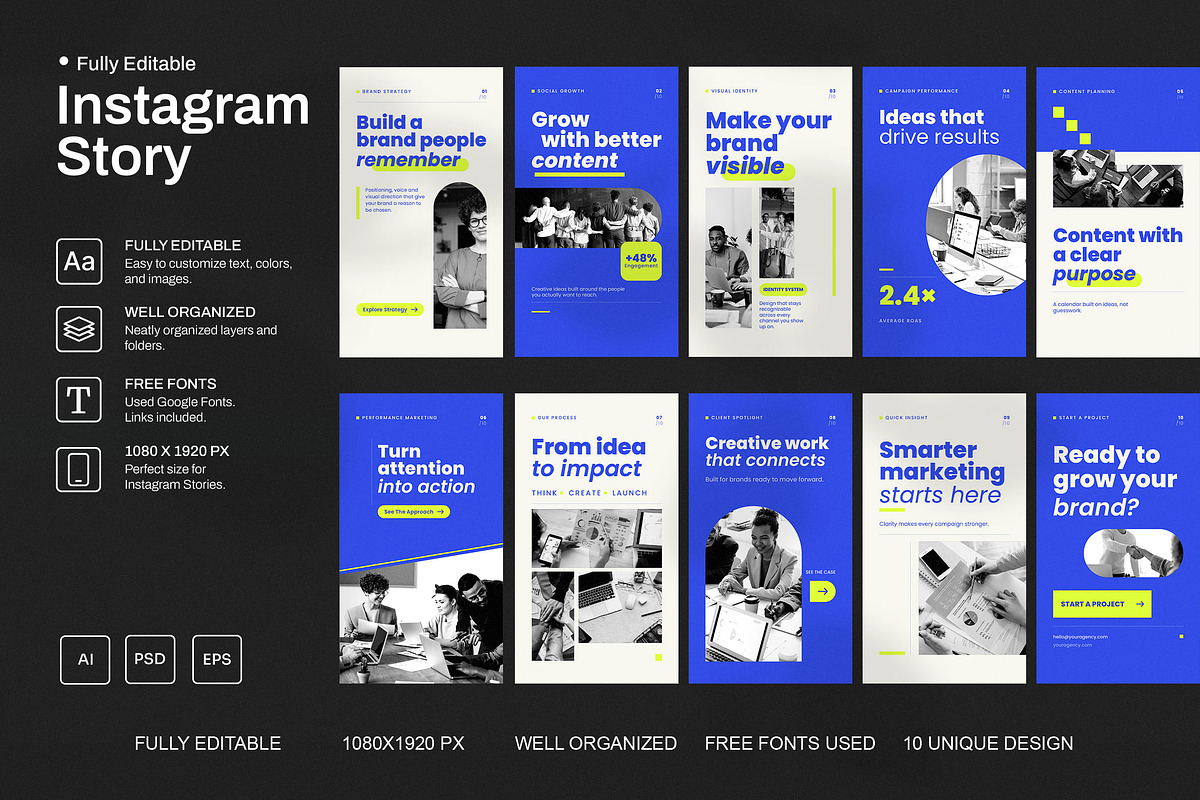 Bold Creative Agency Instagram Story, a Social Media Template by Pitchlook.Studio (Photo 1 of 3)