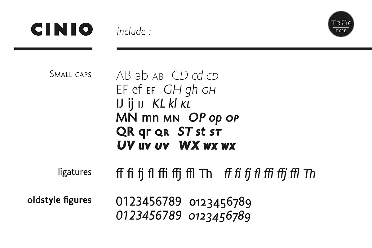 Cinio, a Sans Serif Font by TeGeType foundry (Photo 4 of 5)
