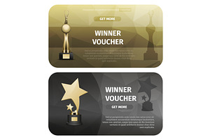 Winner Vouchers With Gold Stars And