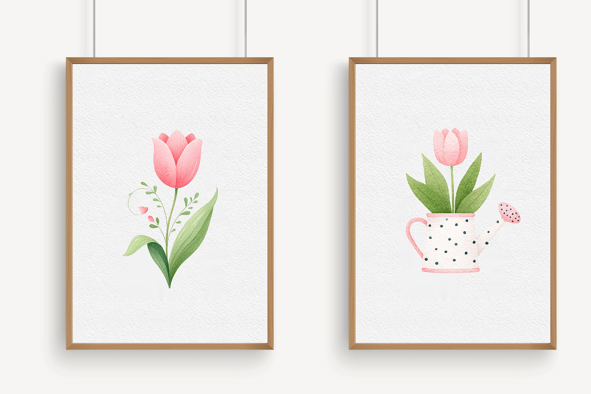 Whimsical Spring Tulip Flower Clipar, an Illustration by Libby Wishes (Photo 3 of 9)