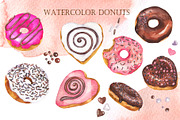 Watercolor donut set, a Food Illustration by Watercolor & sketches (Thumbnail 3 of 7)