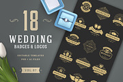 18 Wedding Logos and Badges, a Branding & Logo Template by Vasya Kobelev (Thumbnail 1 of 15)