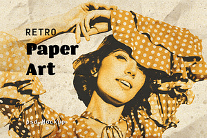 Retro Paper Art Mockup