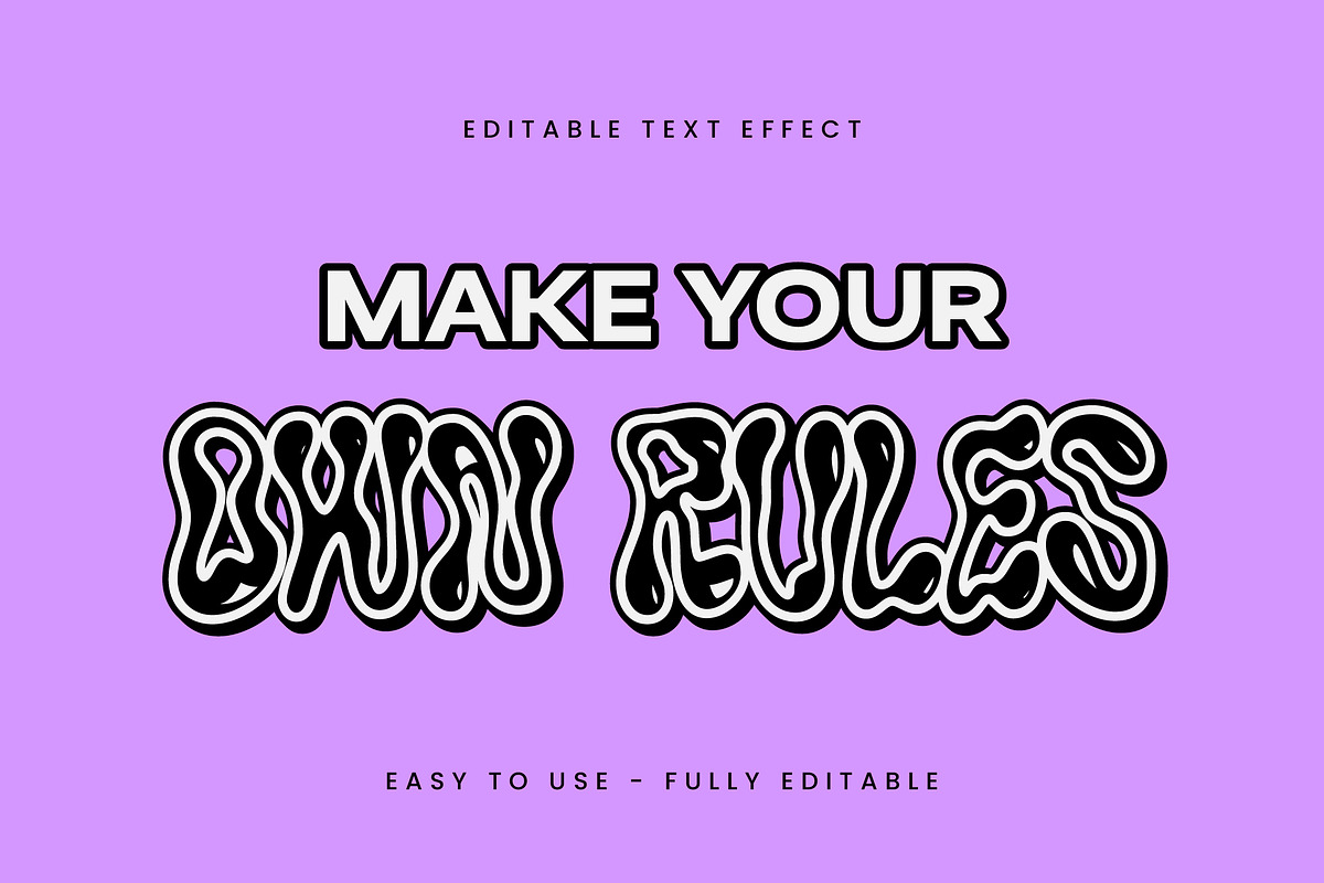 Psychedelic Wavy Outline Text Effect