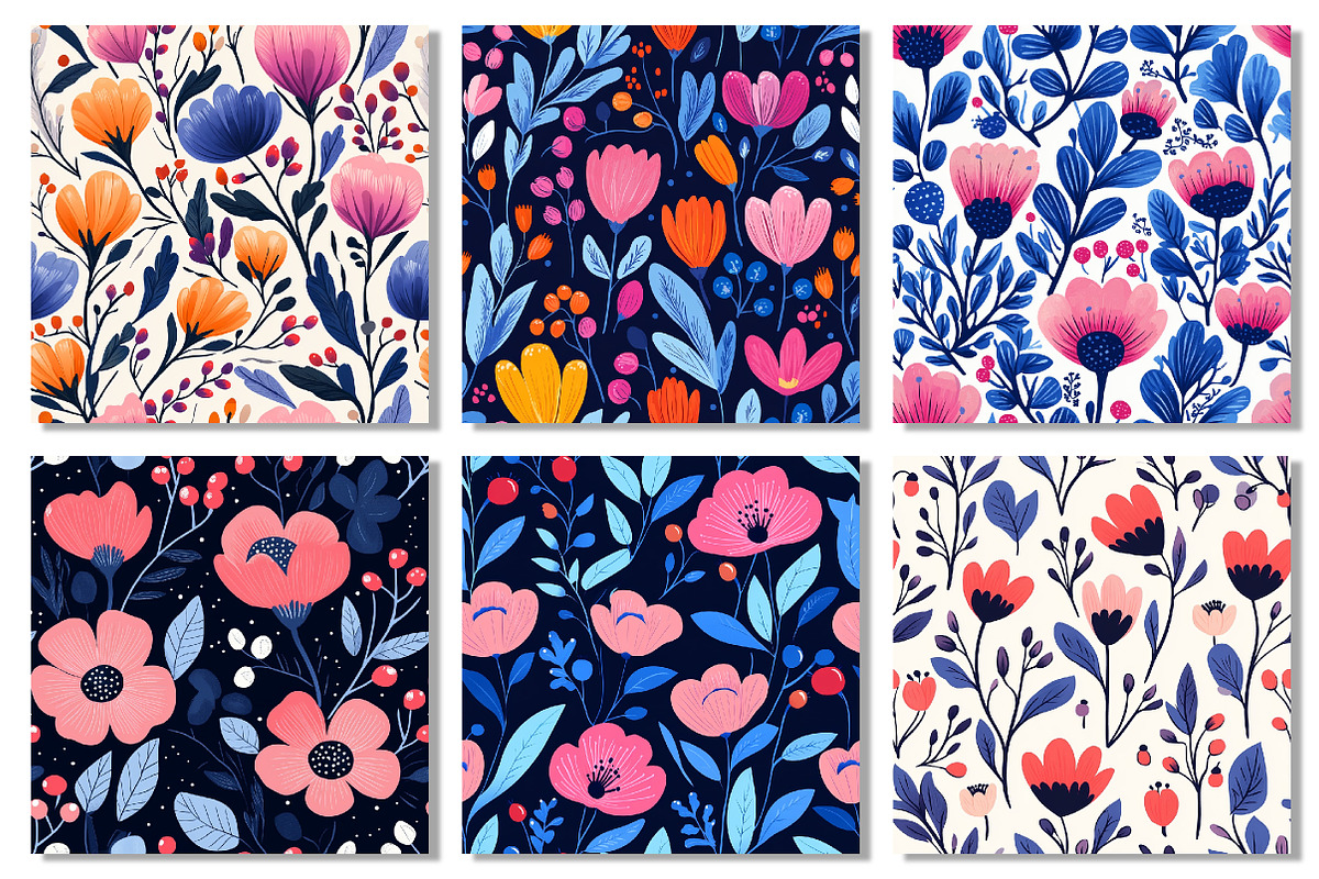 Abstract Flower Patterns Bundle, a Texture Illustration by Dream Creation (Photo 6 of 6)