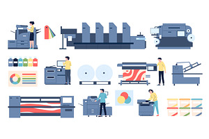 Print shop equipment. Designers and, a Graphic by LadadikArt