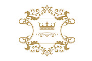 Gold crown in a vintage frame, a Pattern Graphic by RODINA (Thumbnail 1 of 3)