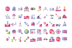 250 Mars Exploration Icons