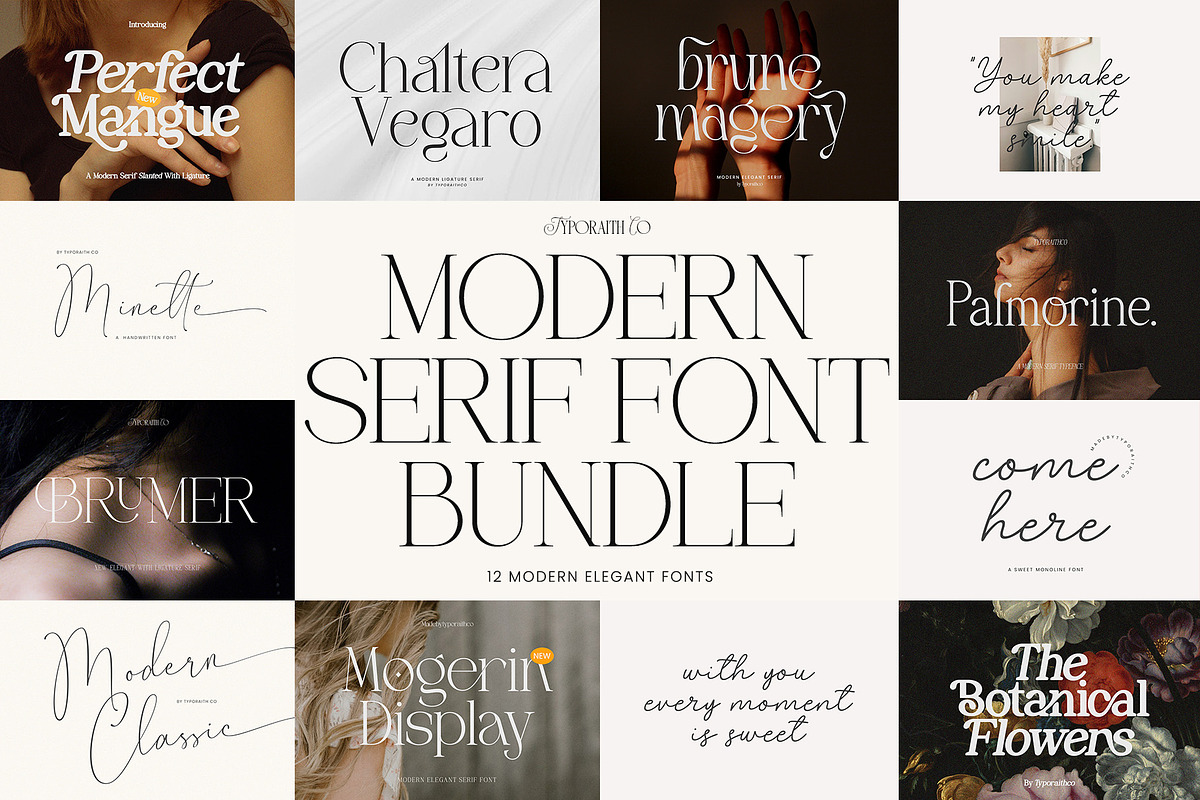 Modern Serif Font Bundle, a Serif Font by Typoraith Co (Photo 1 of 17)