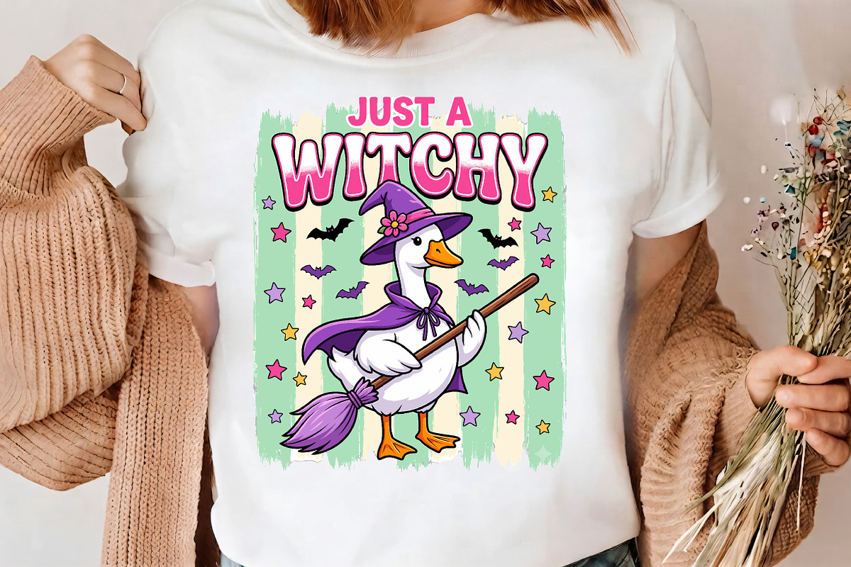 Duck witch with broom, a Seasonal Illustration by CrexoraLab (Photo 3 of 4)