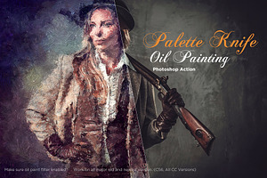 Palette Knife Oil Painting - Action, an Action Add-On by GraphicBerg