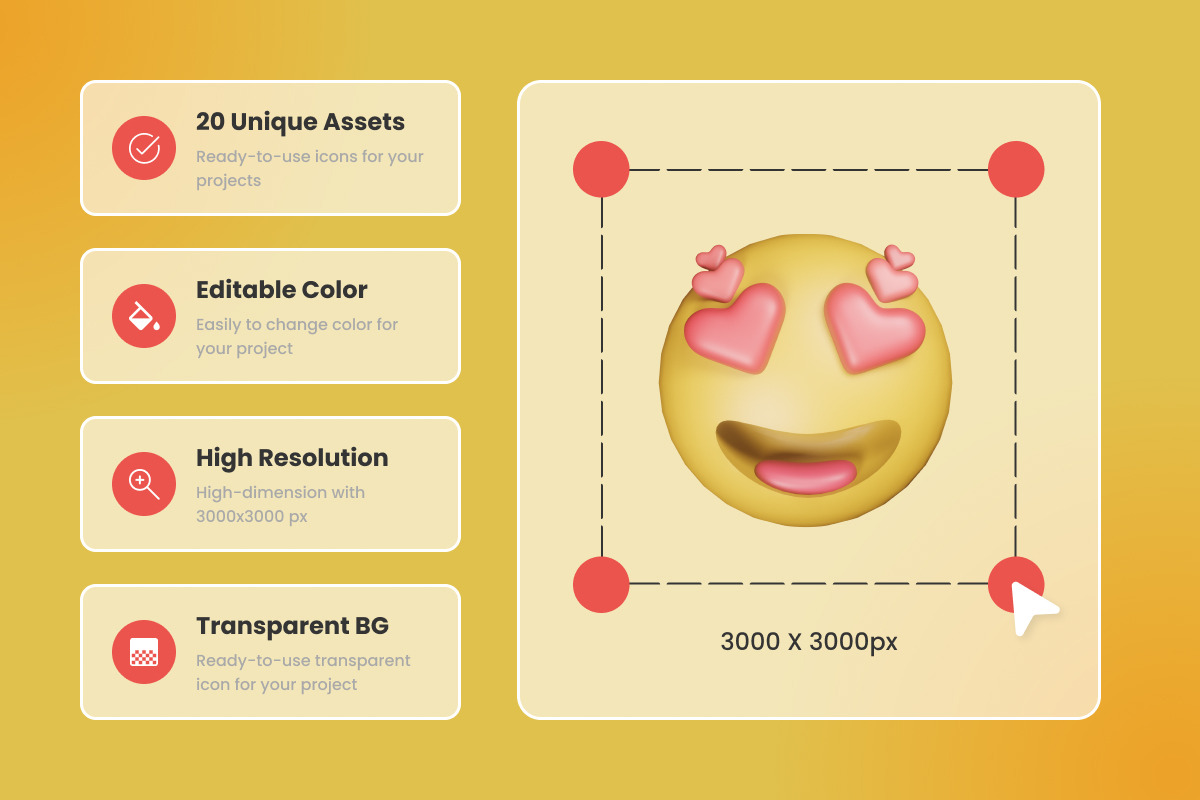 Social Media Reaction Emoji 3D Icon, an Emoji Icon by twinstd (Photo 2 of 5)