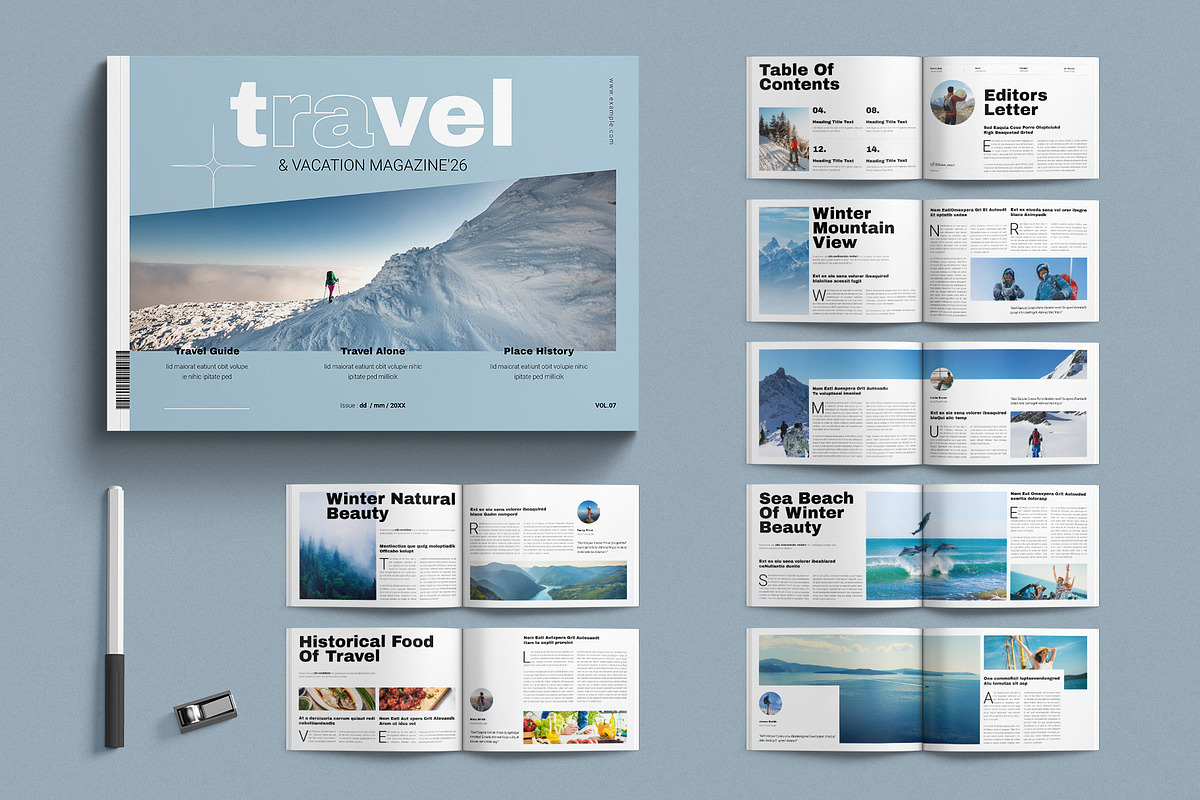 Winter Travel & Vacation Magazine, a Magazine Template by E-Type (Photo 1 of 7)