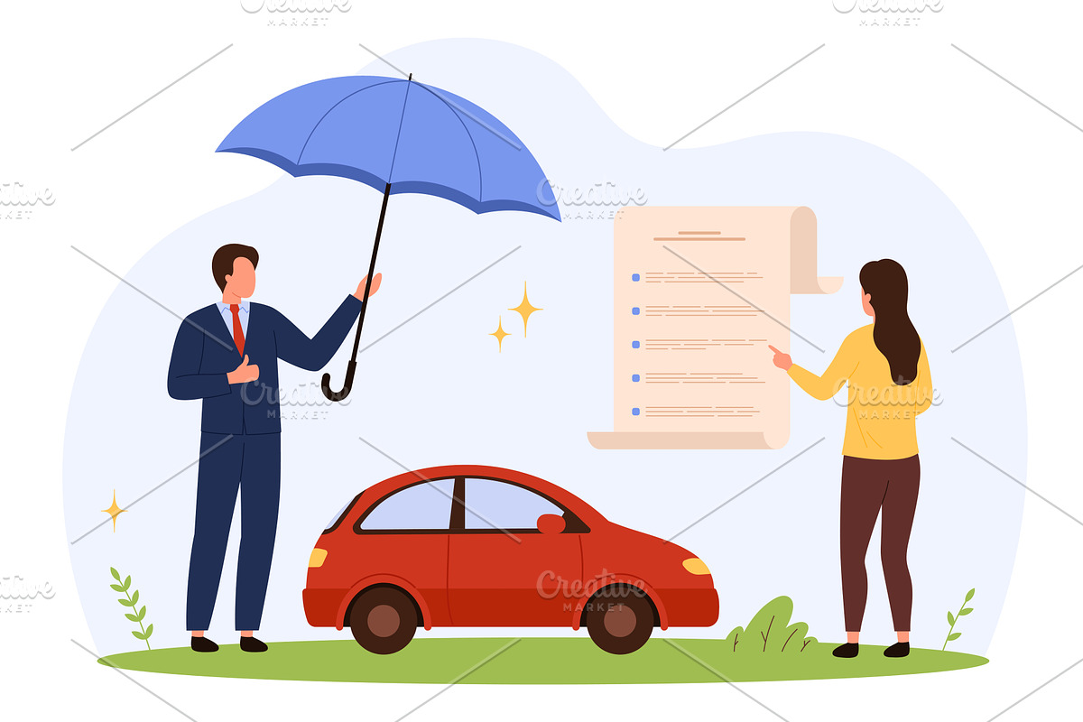 Car Insurance Protection Policy, a Person Illustration by Flashvector