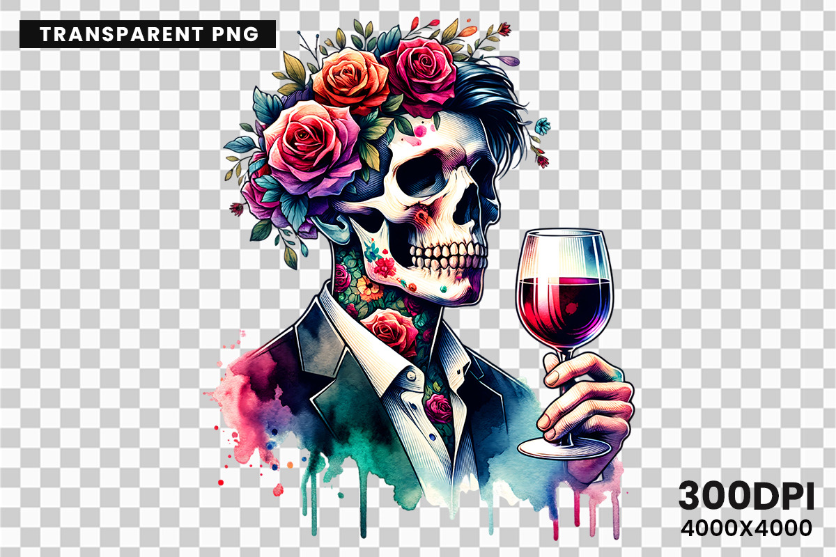 Halloween Spooky Skull Man Clipart, a Seasonal Illustration by Creative Arslan (Photo 7 of 7)