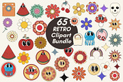 65 Retro Clipart Sublimation Bundle, a Decorative Illustration by ClipArtTime (Thumbnail 1 of 5)