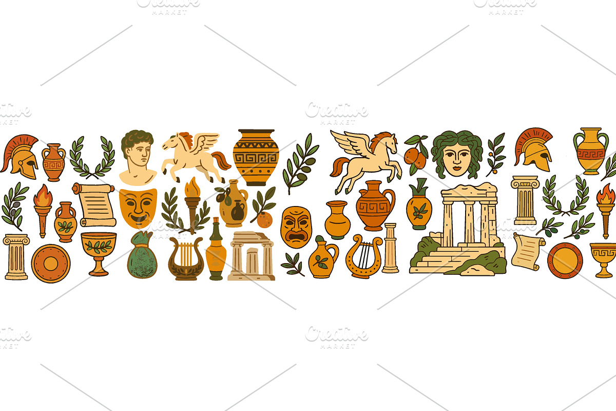 Ancient Greek and Roman Mythology, an Object Illustration by ZinetroN
